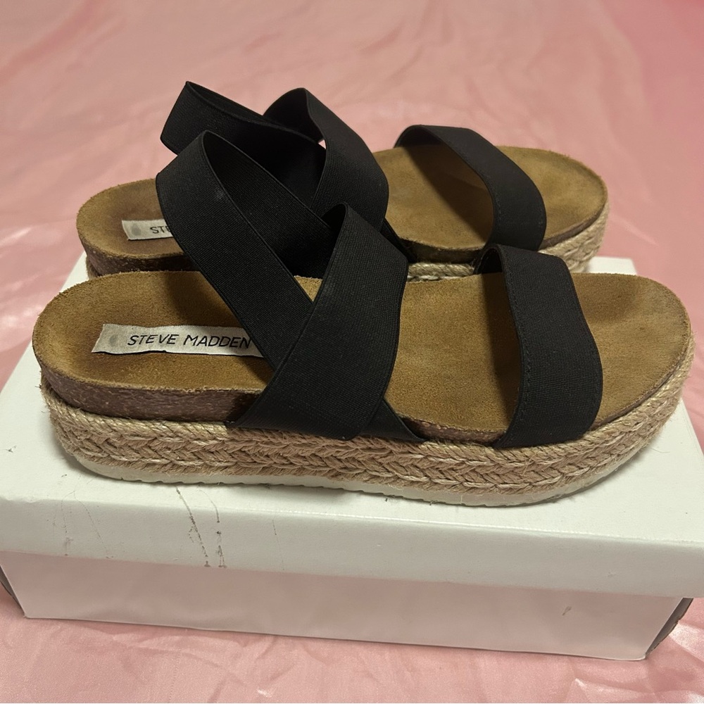 Steve Madden Black Kahlua Sandals